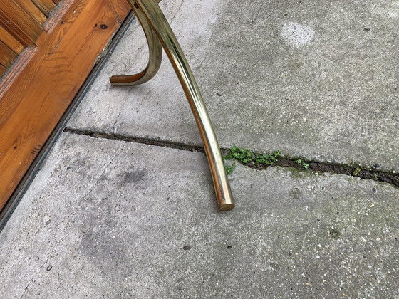 Brass and Glass Dining Table, Italy, 1970s – Hollywood Regency (photo 2 of 5)