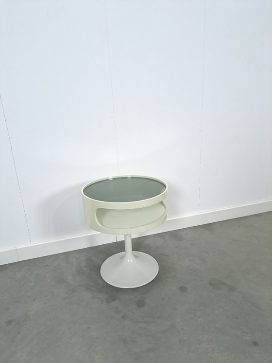 Image 1 of Table Opal Möbel au design futuriste avec plateau en verre fumé