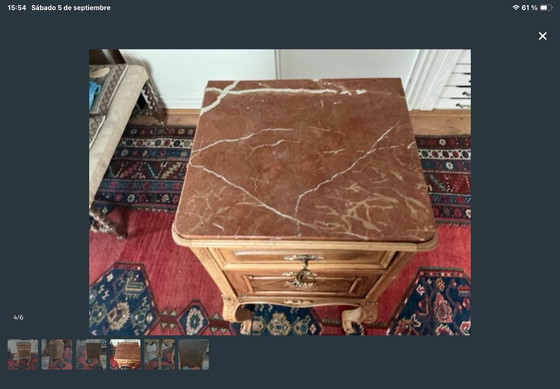 French Style Nightstand – Side tables, Marble, Metal (photo 6 of 6)