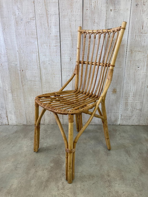 Image 1 of 4 rattan chairs from the 80s