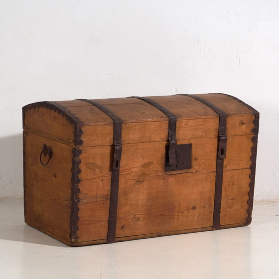Antieke kist met metalen structuur (ca. 1900) #80 – Opbergkast, Rustic (photo 4 of 40)