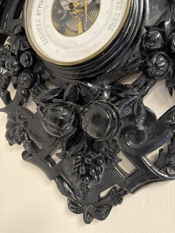 Schwarzes Barometer – Wanddekoration, Glass, Wood (photo 3 of 5)