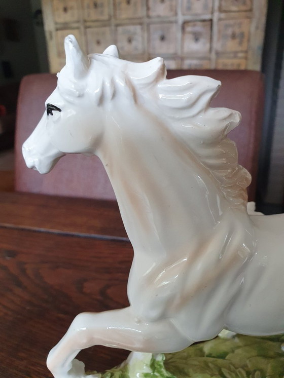 Image 1 of Vintage Kramische figurine of a mare with foal ca. 1950-1970