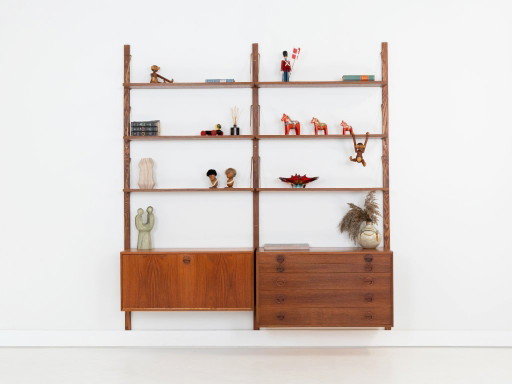 Modulaire wandkast van teakhout, Deens design, jaren 60, ontworpen door Rud Thygesen en Johnny Sørensen, (photo 2 of 32)