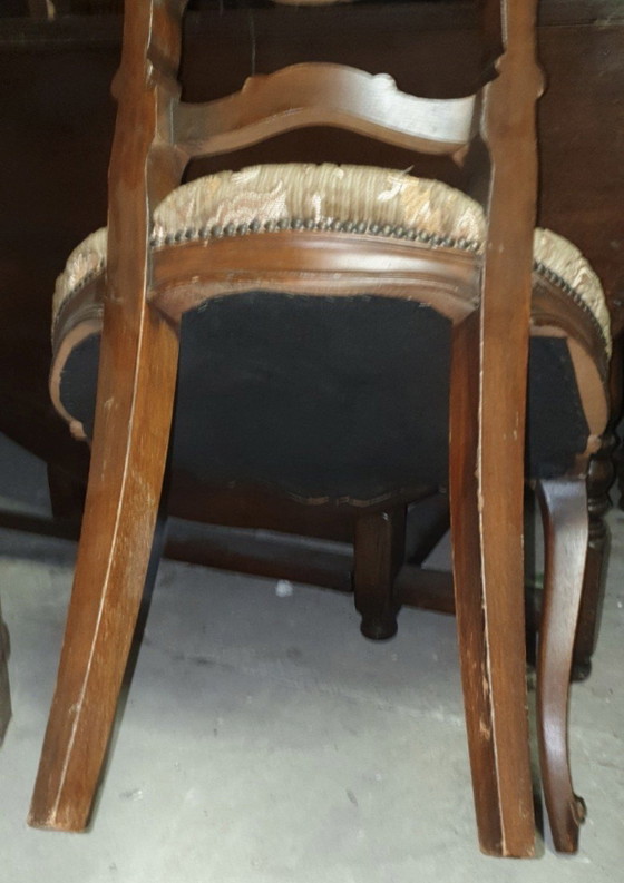 6 chaises de salle à manger baroques italiennes – Textile, Wood (photo 4 of 5)