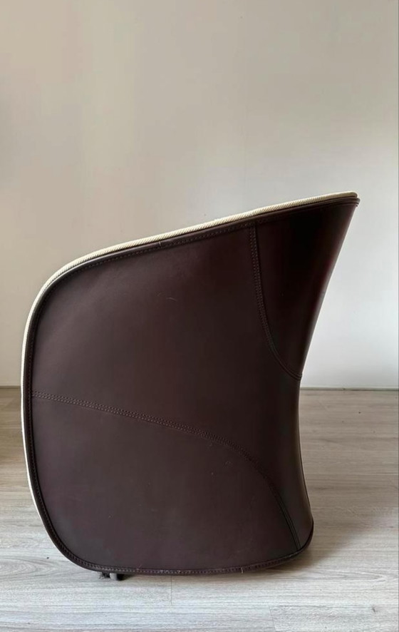 Image 1 of Zanotta Calla fauteuil cuir/tissu