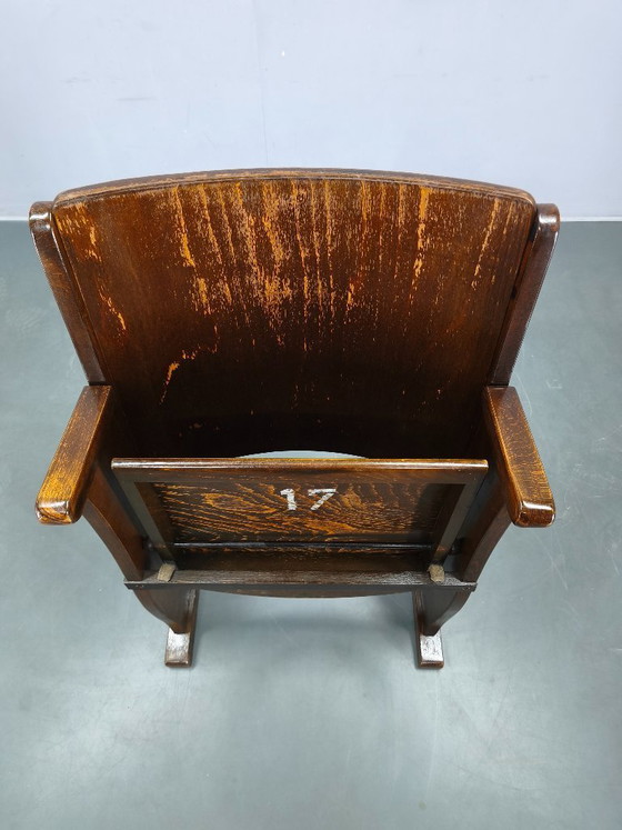 Image 1 of 1940s Thonet Style Cinema Chair, Beech Wood Folding Seat