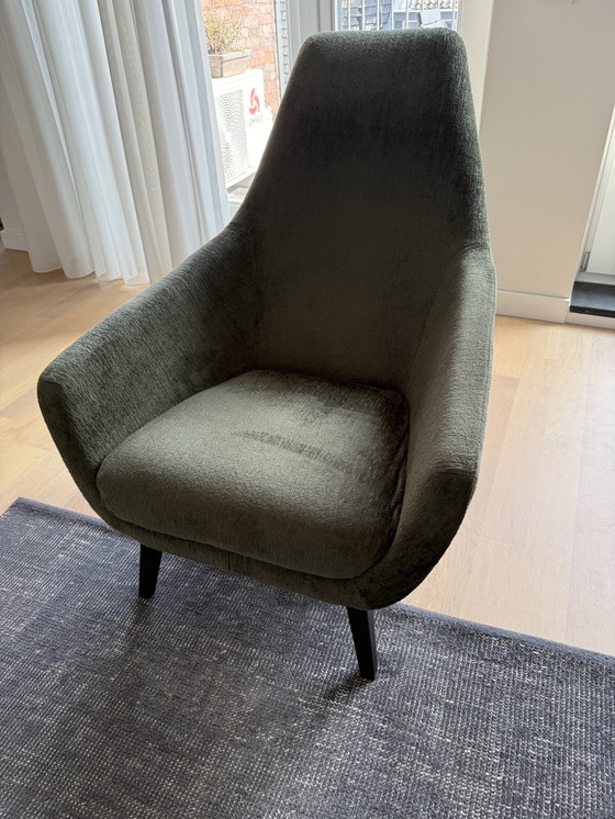 Image 1 of Montis, silla Enzo en tela bouclé/esponjosa verde musgo