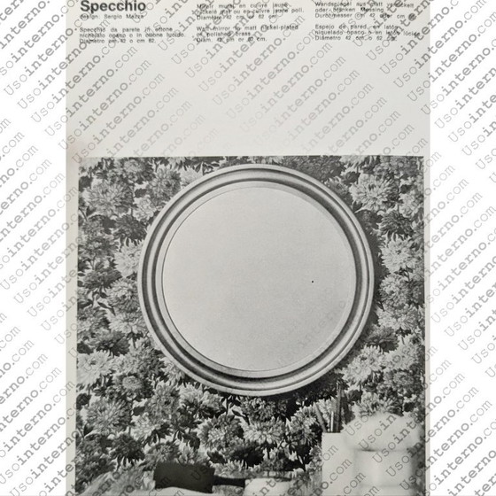 Image 1 of „Specchio“ Wandspiegel von Sergio Mazza für Artemide, 1960er Jahre