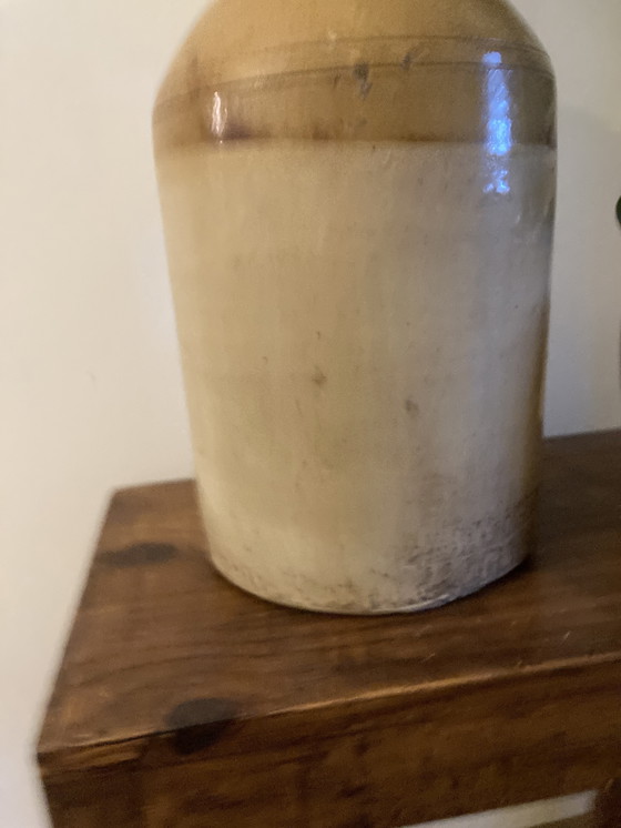 Image 1 of Galón de jarra Antiker, Honig glasierte salzkeramik, Sammlerstück 