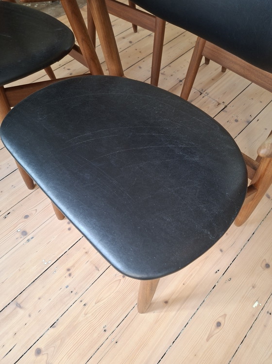 Ensemble de 4 chaises en corne de vache, style années 60 – humelfa, Chaises de salle à manger, Skai, Wood (photo 7 of 15)