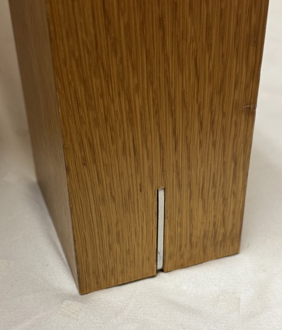 Image 1 of Juego de 2 mesas auxiliares PADUA de diseño de alta gama | Acento industrial | Roble macizo y metal