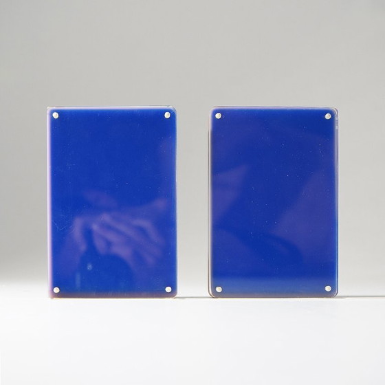 Pair of Blue and Clear Perspex Photo Frames, 1970s – Plastic, Plexiglass (photo 2 of 13)