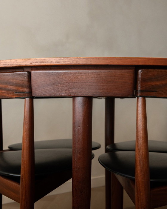 Ensemble de Salle à Manger Roundette Mid Century en Teck par Hans Olsen pour Frem Røjle, 1950s, Set de 5 (photo 12 of 25)