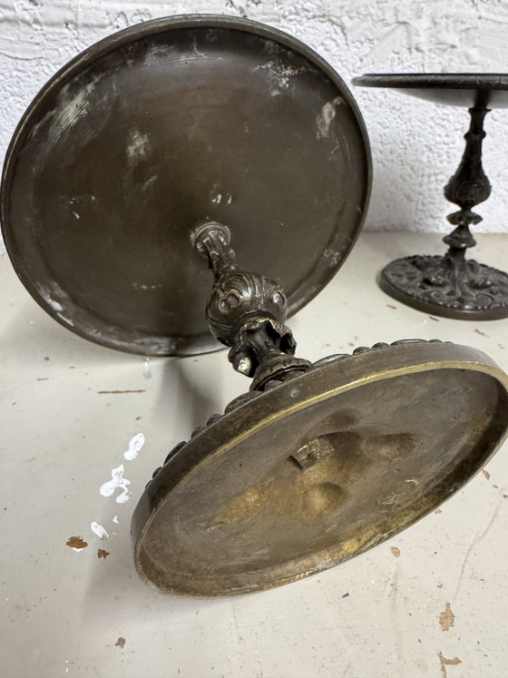 Image 1 of Coupes sur pied en bronze style Renaissance