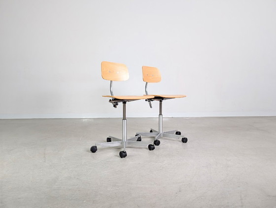 Image 1 of Set di 2 sedie da ufficio Fritz Hansen Jørgen Rasmussen KEVI Sedie di design