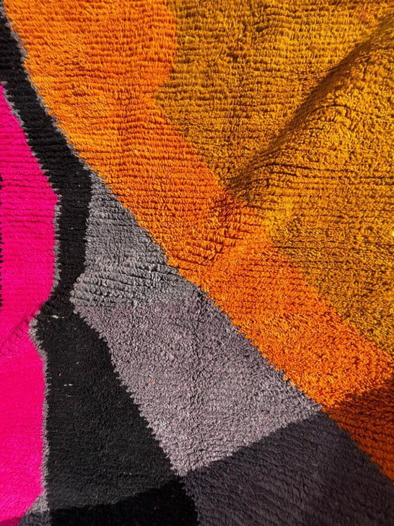 Image 1 of Modern Moroccan Rug Handmade Wool – Colorful Berber Area Rug 200x260 cm, Contemporary Boho Living Room Decor
