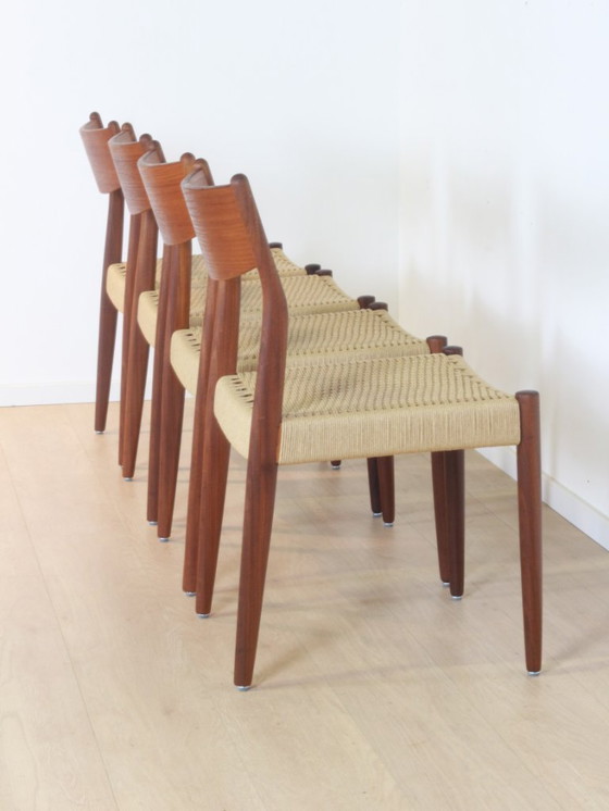 Image 1 of 4 sedie da pranzo Fristho in corda di carta