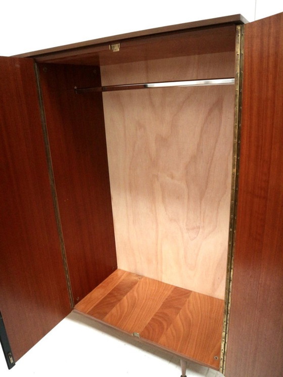 Image 1 of Vintage 3-door wardrobe with shelves and storage space from the 1960s