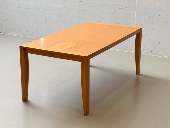 Image 1 of Extendable designer dining table by Chi Wing Lo for Giorgetti, Italy, 1990s