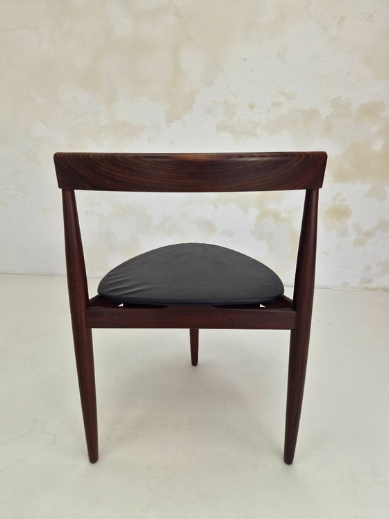 Sedia da pranzo Roundette in teak di Hans Olsen per Frem Rojle, anni '60 – Sedie da pranzo, Leather, Wood (photo 9 of 25)