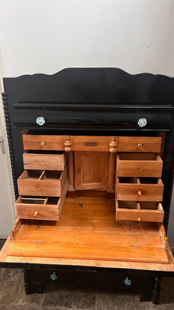 Brocante secretaire – Opbergkast, Keramiek, Hout (photo 5 of 11)