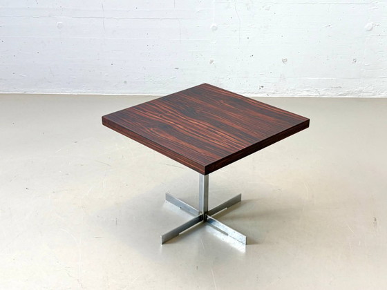 Image 1 of Bijzettafel met palissanderfineer en chromen frame, jaren 70