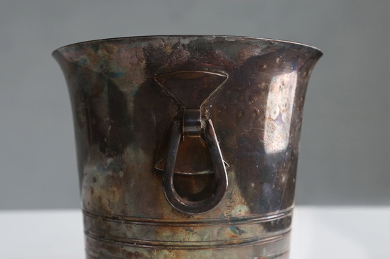 Image 1 of French Brass and Silver Plated Ice Bucket Wiskemann Style, 1900s