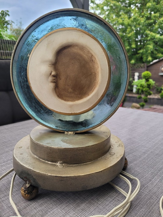 Rare Designer Table Lamps Spain Moon Handmade – Brass, Metal (photo 3 of 13)
