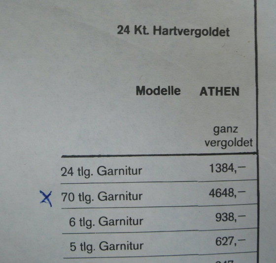 Image 1 of 70-delig bestek van SBS Solingen model Athen, 24 karaats verguld, in foedraal, jaren 60-70