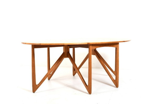 Table de salle à manger à abattant par Niels Koefoed Danemark 1960s