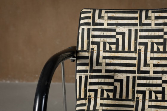 Image 1 of Vintage A 320 Armchair by Wulf Schneider & Ulrich Boehme for Thonet 1980’s in Myth Velvet (set of 4)