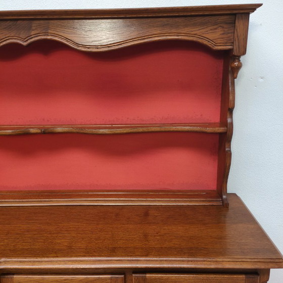 Image 1 of Vintage Louis XV dressoir wandkast buffetkast keukenkast met bordenrek 