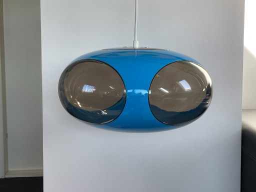 Space Age Lamp Massive Bug Eye, UFO Pendant Lamp Blue, Vintage, Retro
