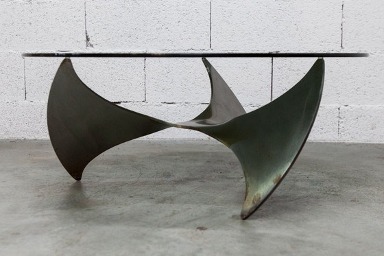 Image 1 of Table basse Propeller K9 design Knut Hesterberg 1960 verre fumé 80cm