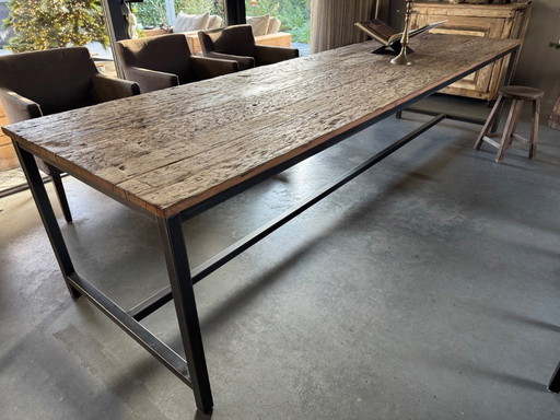 Rustic Robust Large Custom Made oak dining table 320 cm!