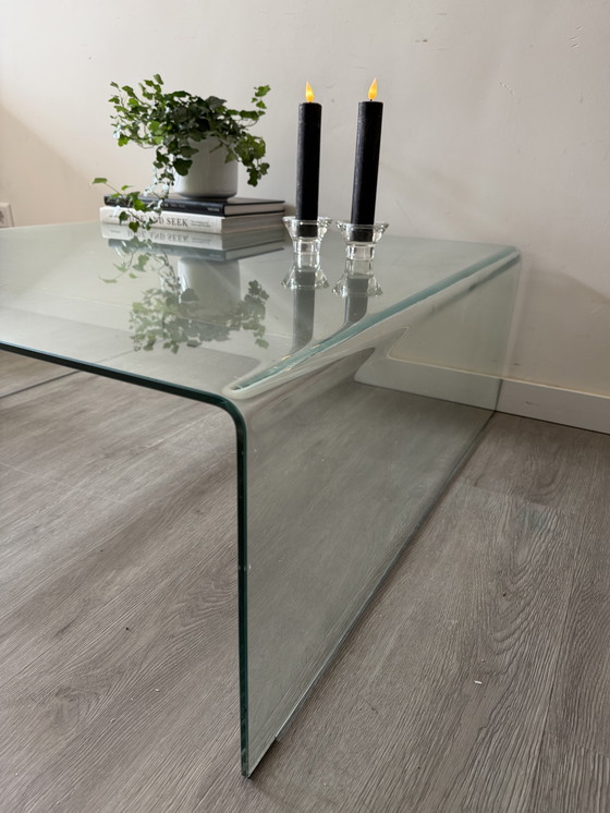 Image 1 of Waterfall table glass coffee table