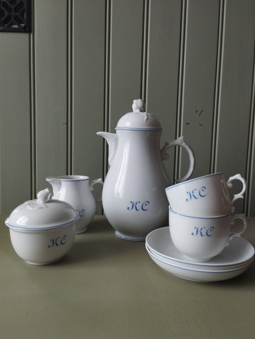 Furstenberg porseleinen tête-à-tête met monogram KC