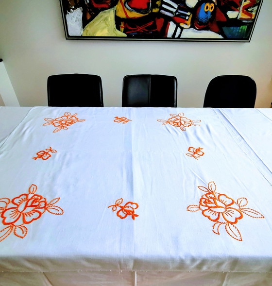 Image 1 of Art-Deco-Leinentischdecke