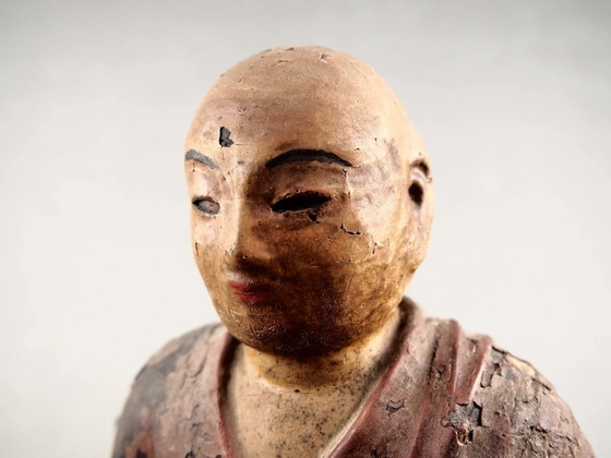 Antique Kobo Daishi Statue in Zushi Shrine – Japan Edo Period Buddha – Sculpture, Wood (photo 35 of 40)