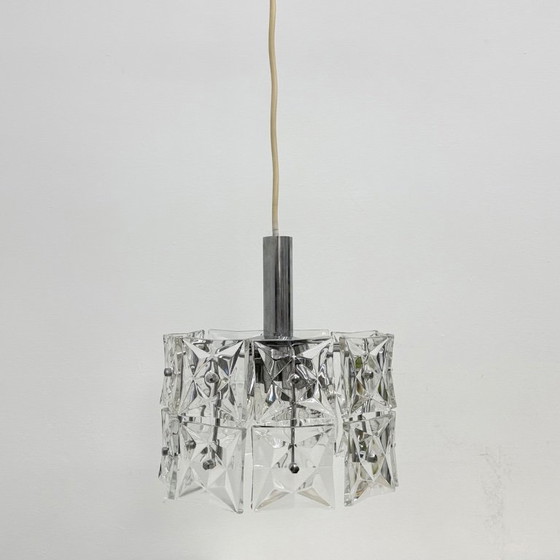 Lampada a sospensione in plexiglass, cromo, Kinkeldey, Lampade a sospensione, Trasparente, Space Age (foto 11 di 11)