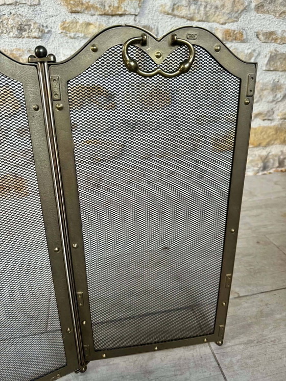 Parascintille in ottone con 4 pannelli – Oggetti decorativi, Brass, Vintage (photo 6 of 9)