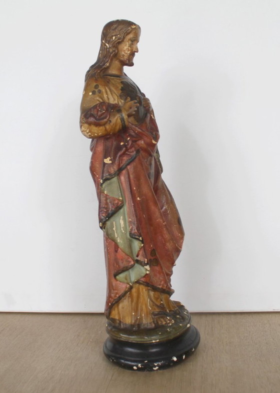 Image 1 of Devoción de Cristo al Sagrado Corazón. Antigua, 49 cm de alto.