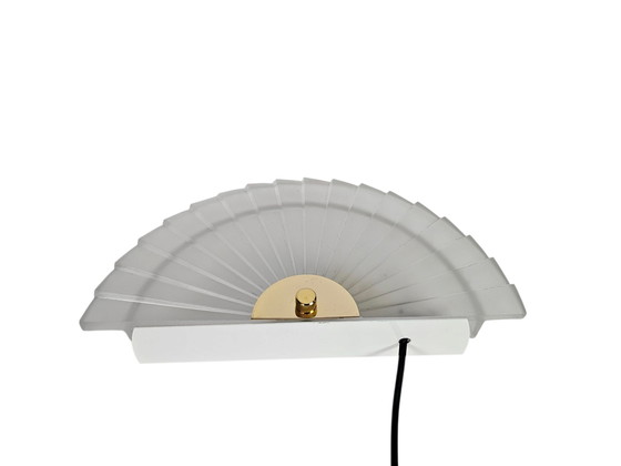 Image 1 of Happy Light - 'Fan' - lampada da parete - vetro pressato - metallo - anni '90
