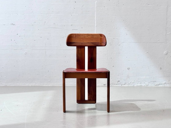 Image 1 of Ensemble de 4 chaises de salle à manger Sapporo en noyer, conçues par Mario Marenco pour Mobil Girgi, Italie, années 1970