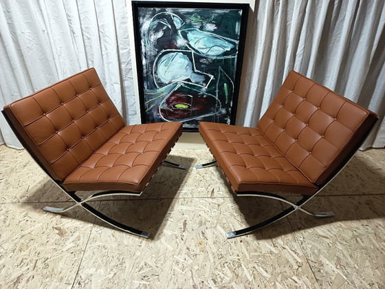 Image 1 of Sillones KNOLL Studio Barcelona (NUEVA Serie 2026) en piel natural (color coñac)