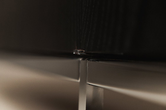 Image 1 of Florence Knoll sideboard in black oak and chrome for Knoll International, 1960s