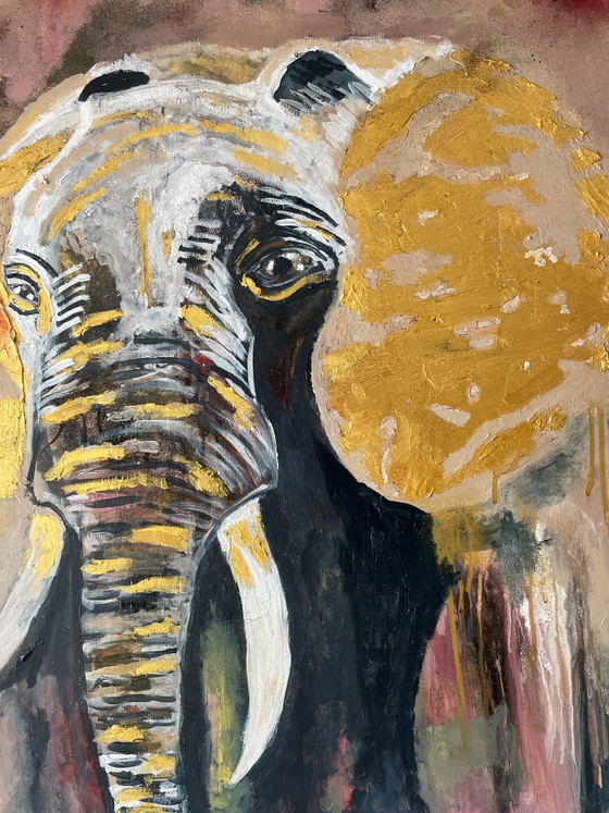 Quadro elefante dorato 80 per 80 cm – Arte, Tela (photo 6 of 7)