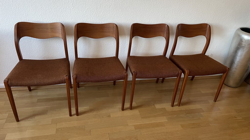 6x Niels Otto Møller model 71 chair