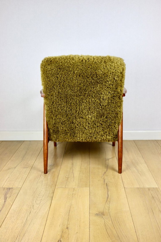 Image 1 of Vintage armchair, 1970s, fox - high pile Camel Olive Dark Khaki
